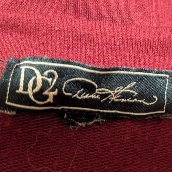 DG2 by Diane Gilman Burgundy Sweater with Embroidered Open Eyelet Long Sleeves - Picture 8 of 9